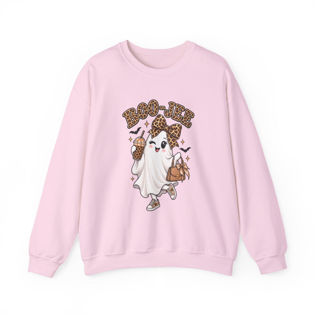 Ghost Trick Crewneck Sweatshirt — "Boo-tiful" Leopard Halloween Ghost Design