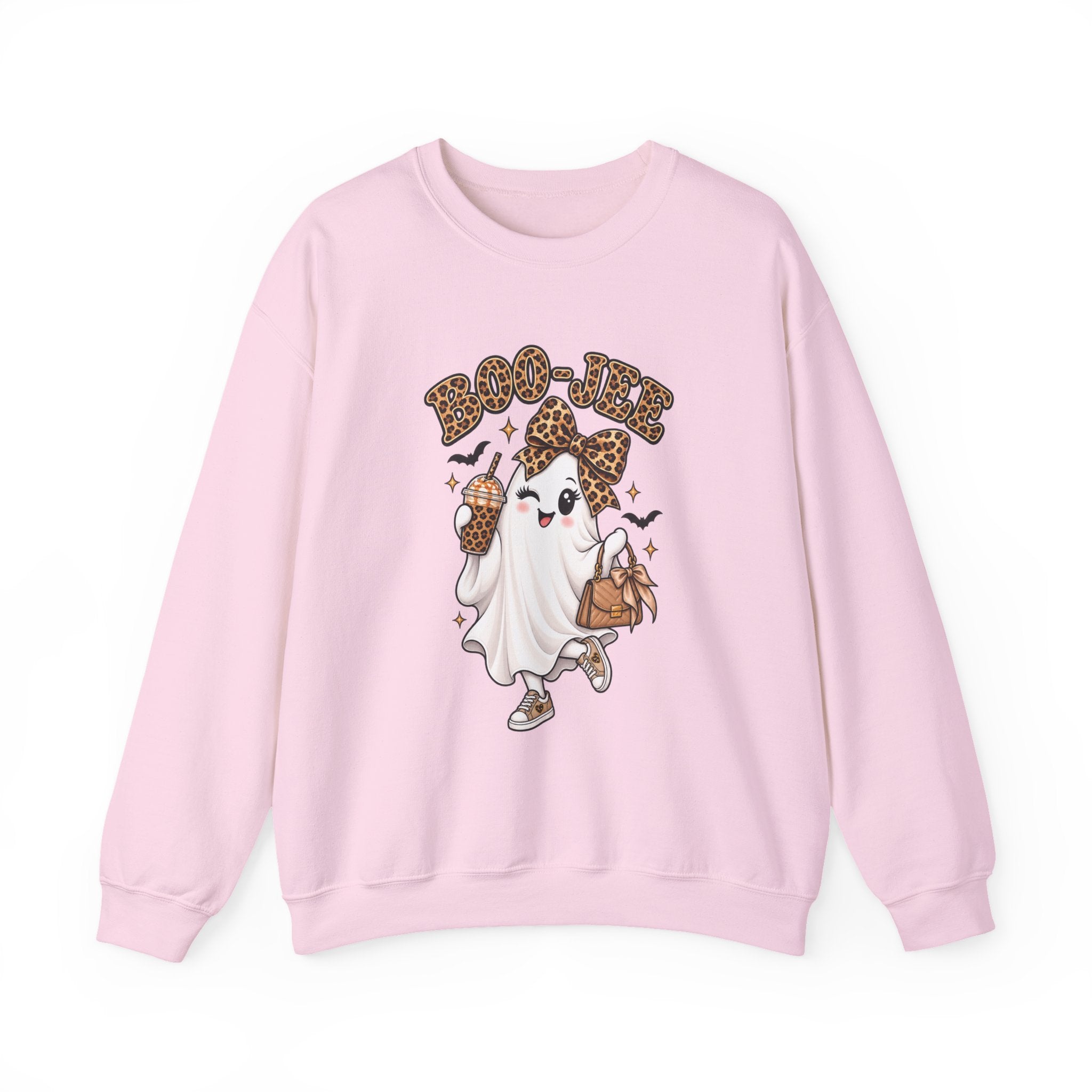 Ghost Trick Crewneck Sweatshirt — "Boo-tiful" Leopard Halloween Ghost Design