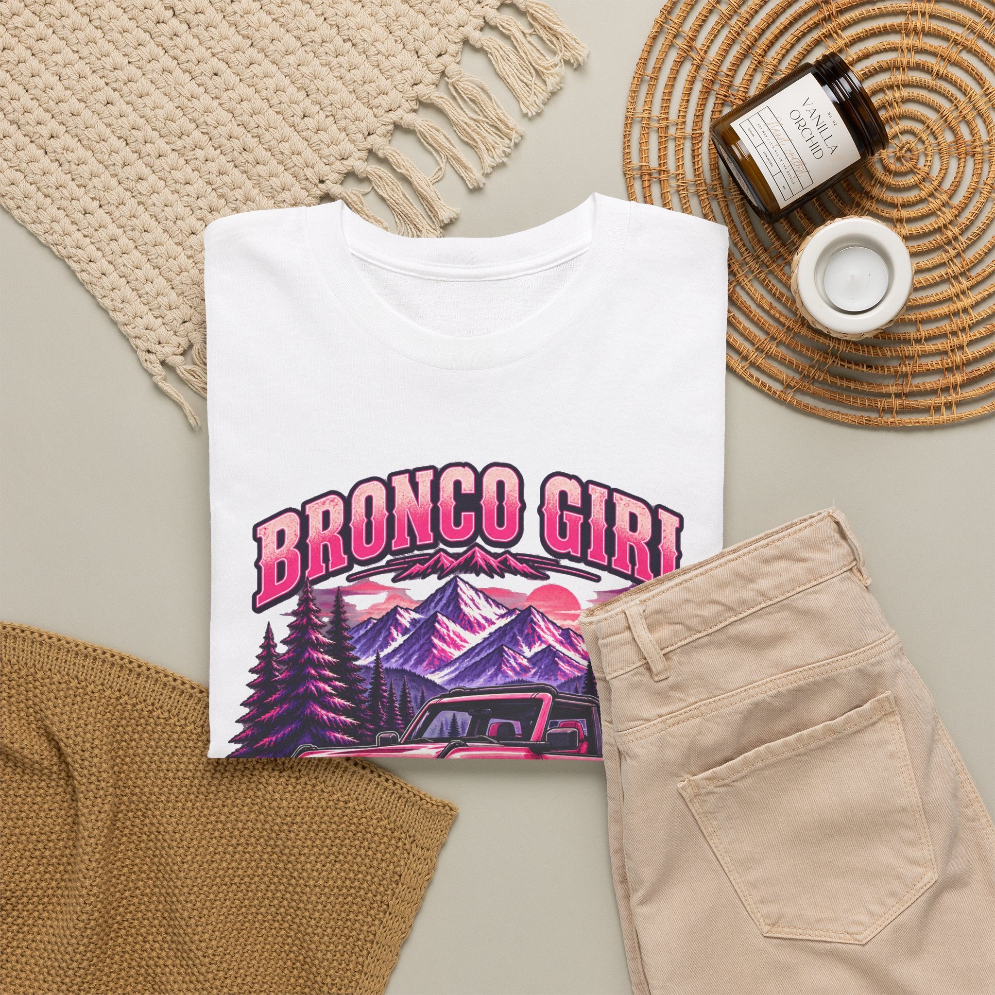 Bronco Girl T-Shirt – Pink Off-Road Truck Graphic Tee