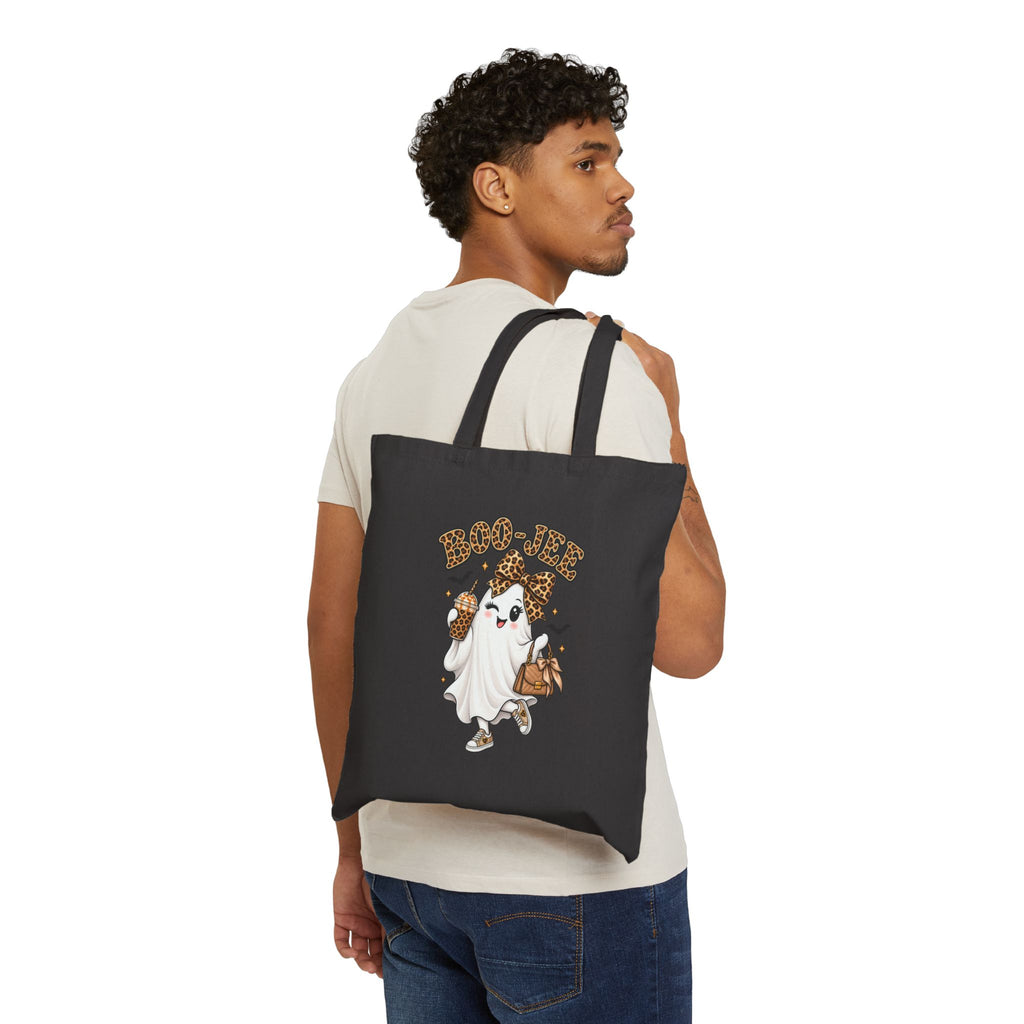 Boo-Yah Leopard Ghost Halloween Tote Bag