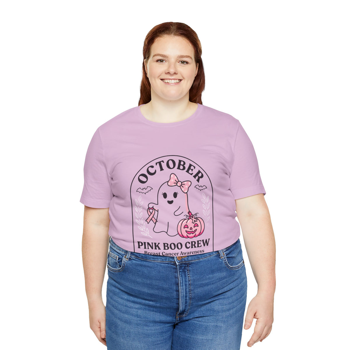 October Pink Boo Crew Tee — Breast Cancer Awareness Ghost T-Shirt