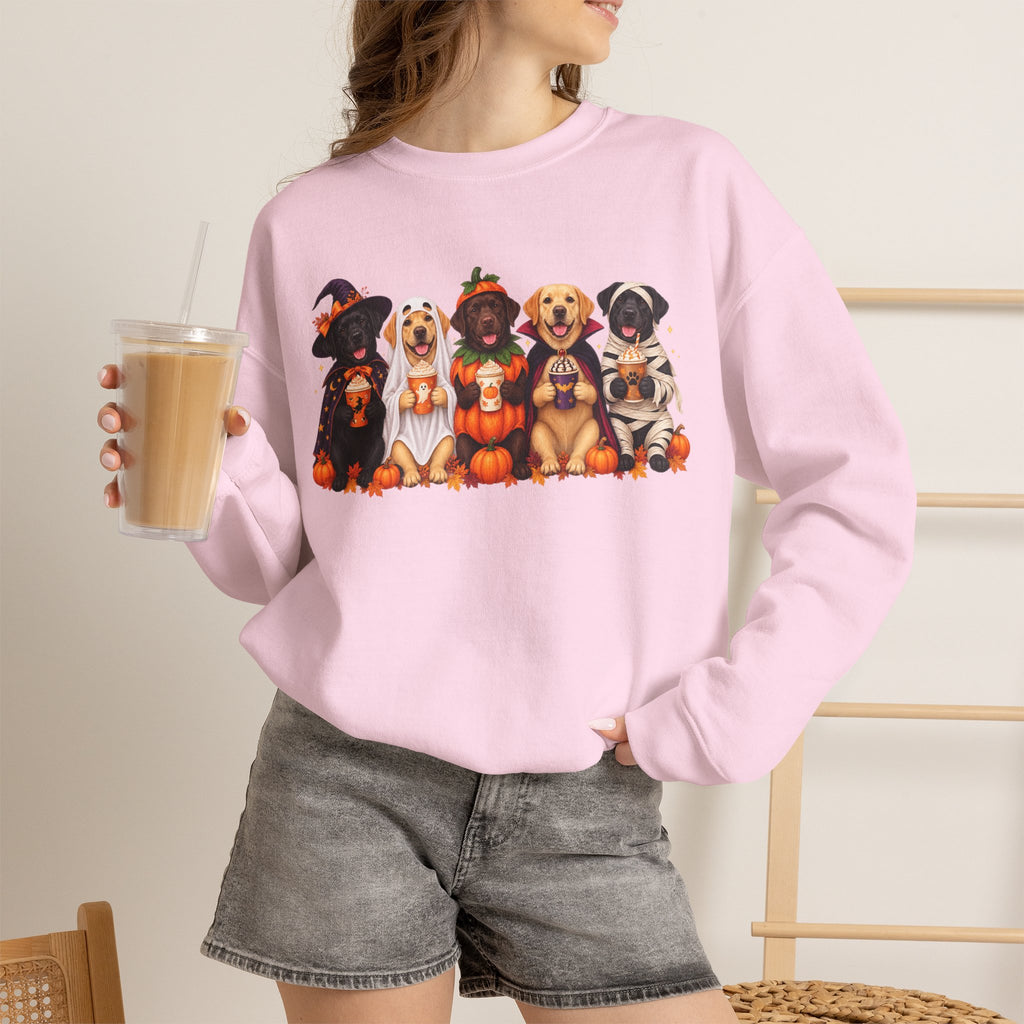Halloween Dogs Crewneck Sweatshirt — Cute Puppies in Costumes Fall Pullover