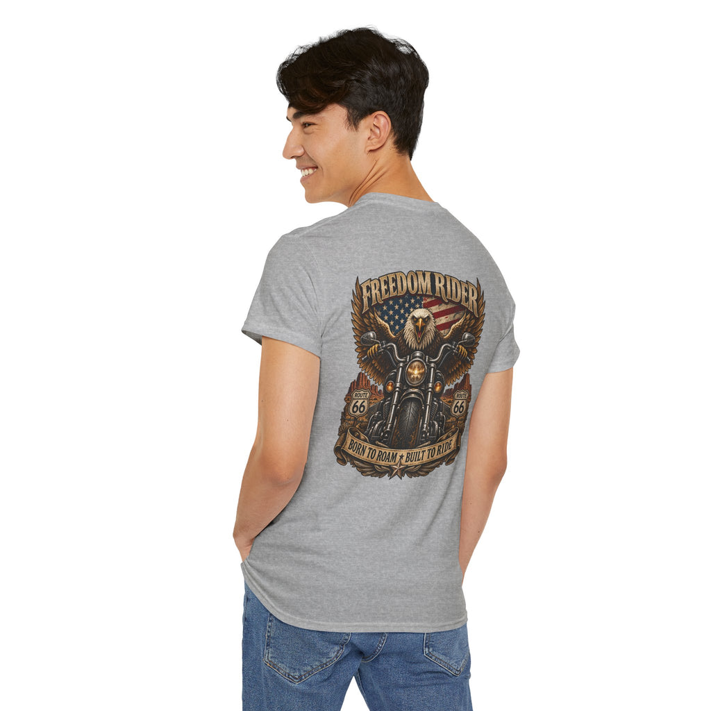 Freedom Rider Motorcycle T‑Shirt — Born to Roam Vintage Biker Tee