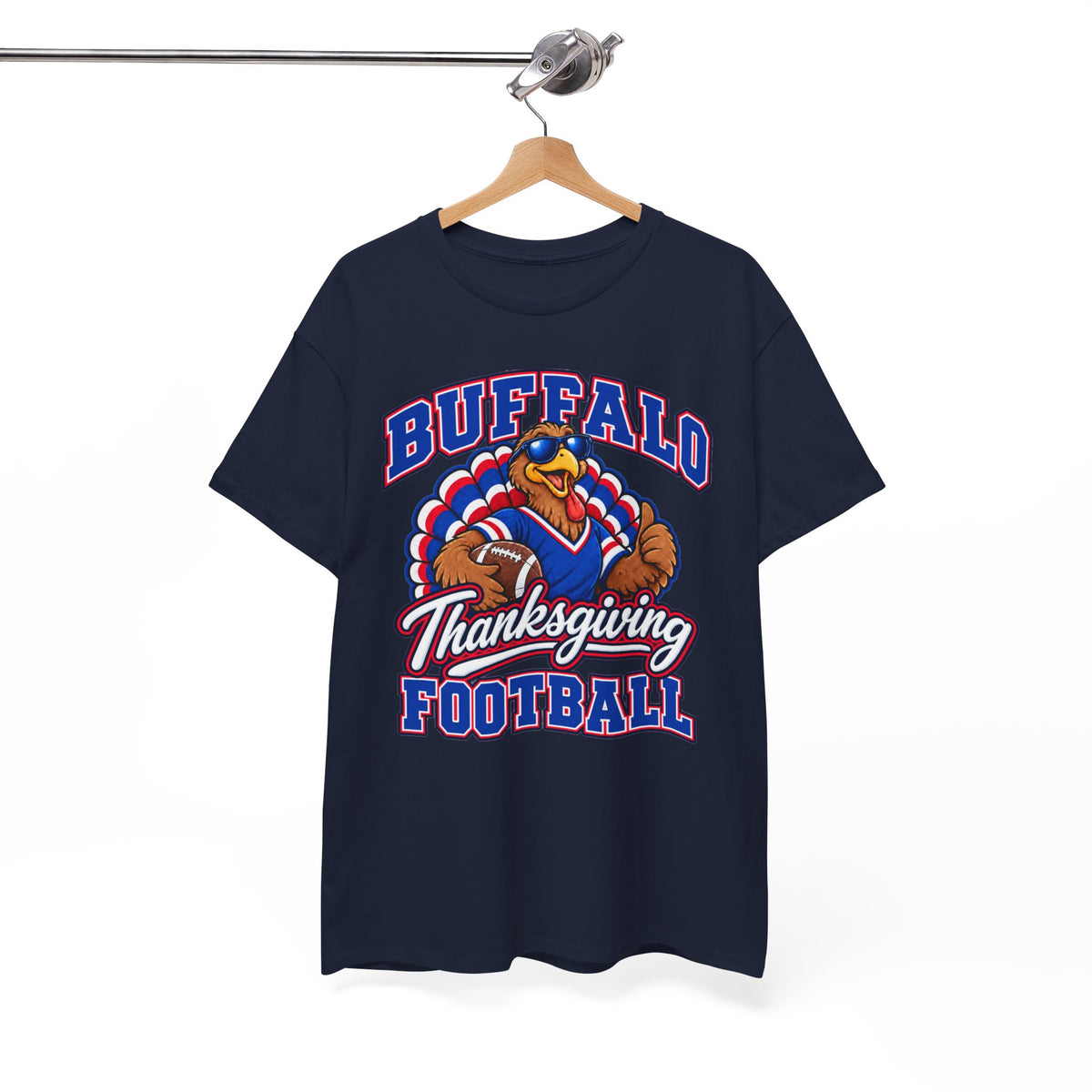 Buffalo Thanksgiving Football T-Shirt — Turkey Mascot Game Day Tee