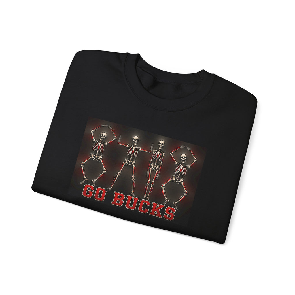 Crewneck Sweatshirt — 'Go Bucks' Dance Skeletons Graphic