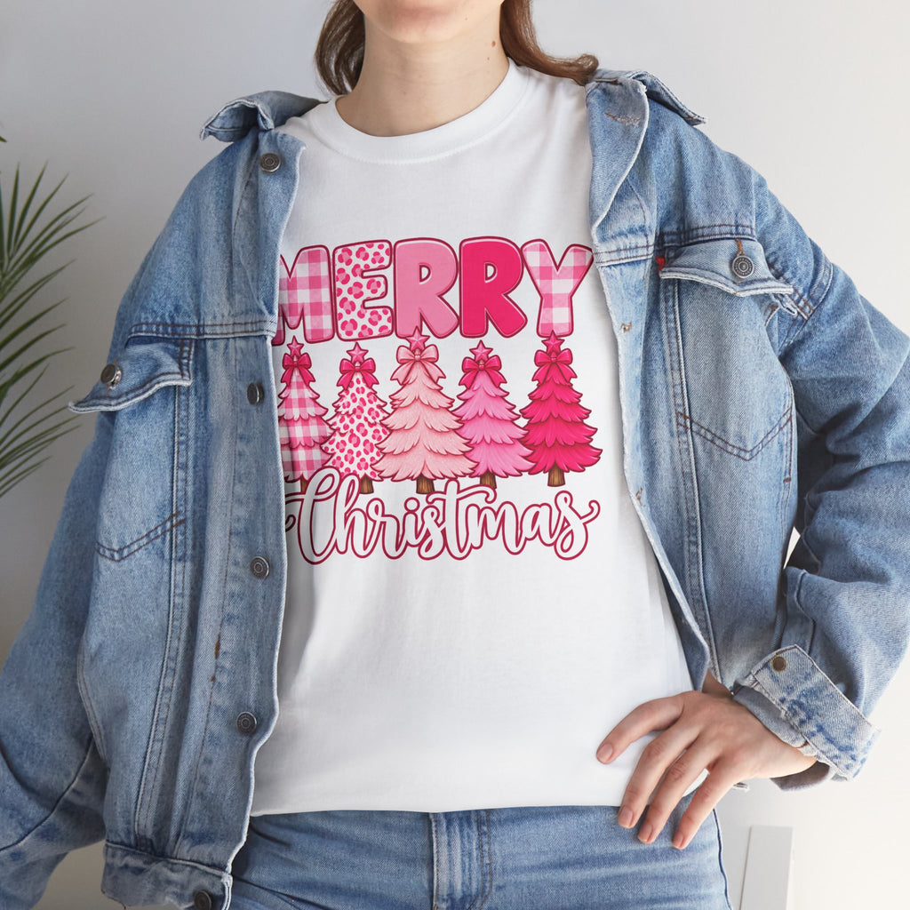 Merry Christmas Pink Christmas Tree T-Shirt