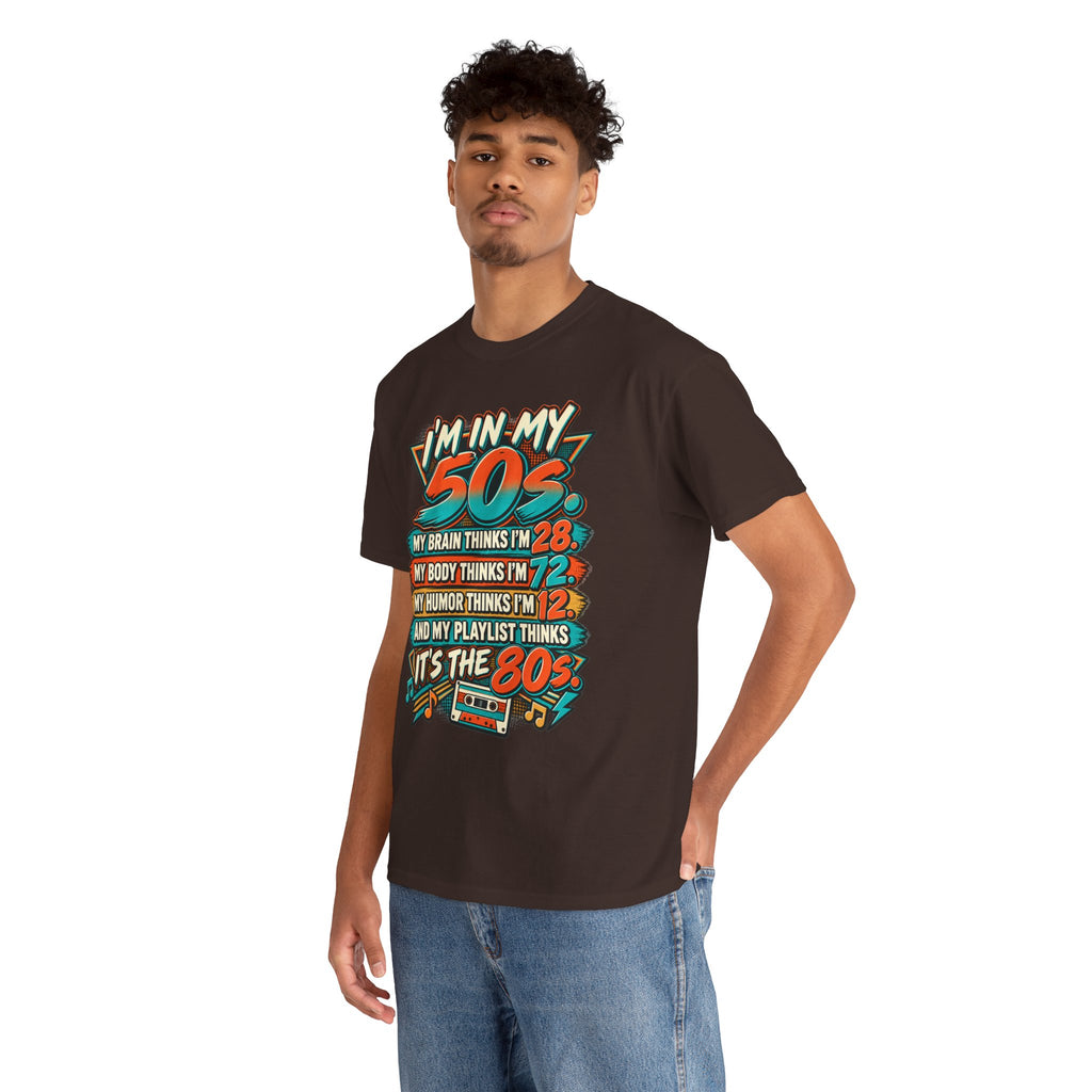 Retro 50s Birthday T‑Shirt — "I'm in My 50s" 80s Playlist Cassette Tee
