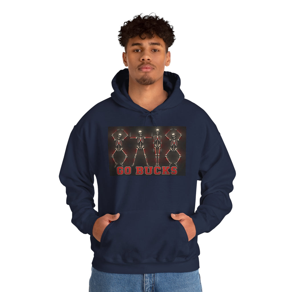 Go Bucks Hoodie — Vintage Red Deer Antlers Graphic Hooded Sweatshirt