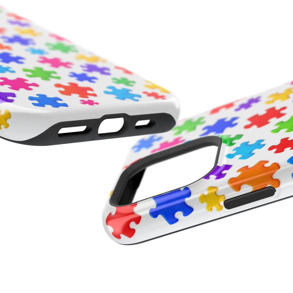 Autism Puzzle Pattern Magnetic Impact-Resistant Phone Case