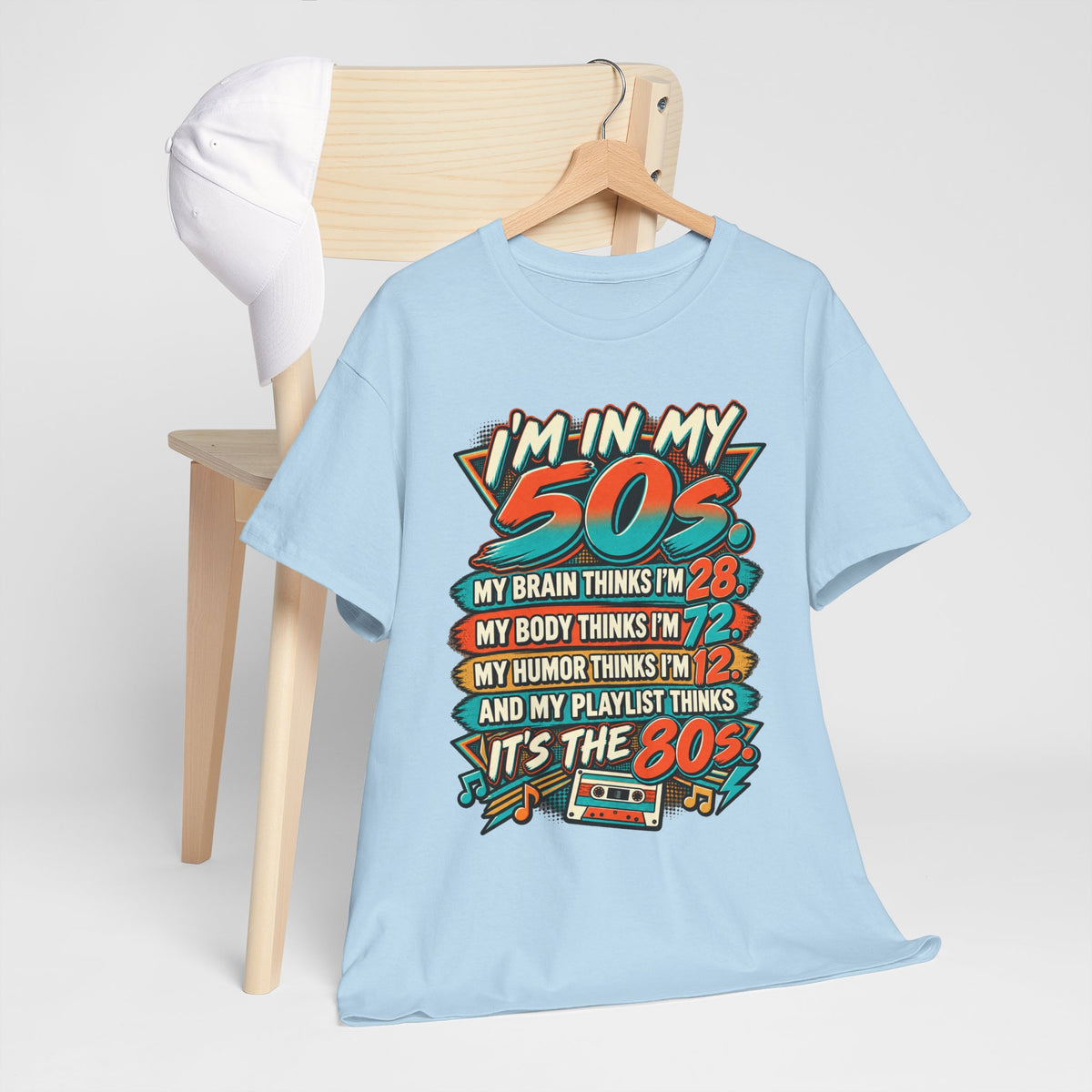 Retro 50s Birthday T‑Shirt — "I'm in My 50s" 80s Playlist Cassette Tee