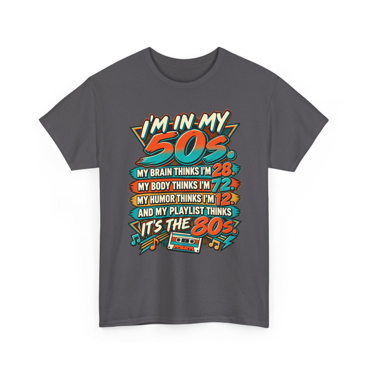 Retro 50s Birthday T‑Shirt — "I'm in My 50s" 80s Playlist Cassette Tee