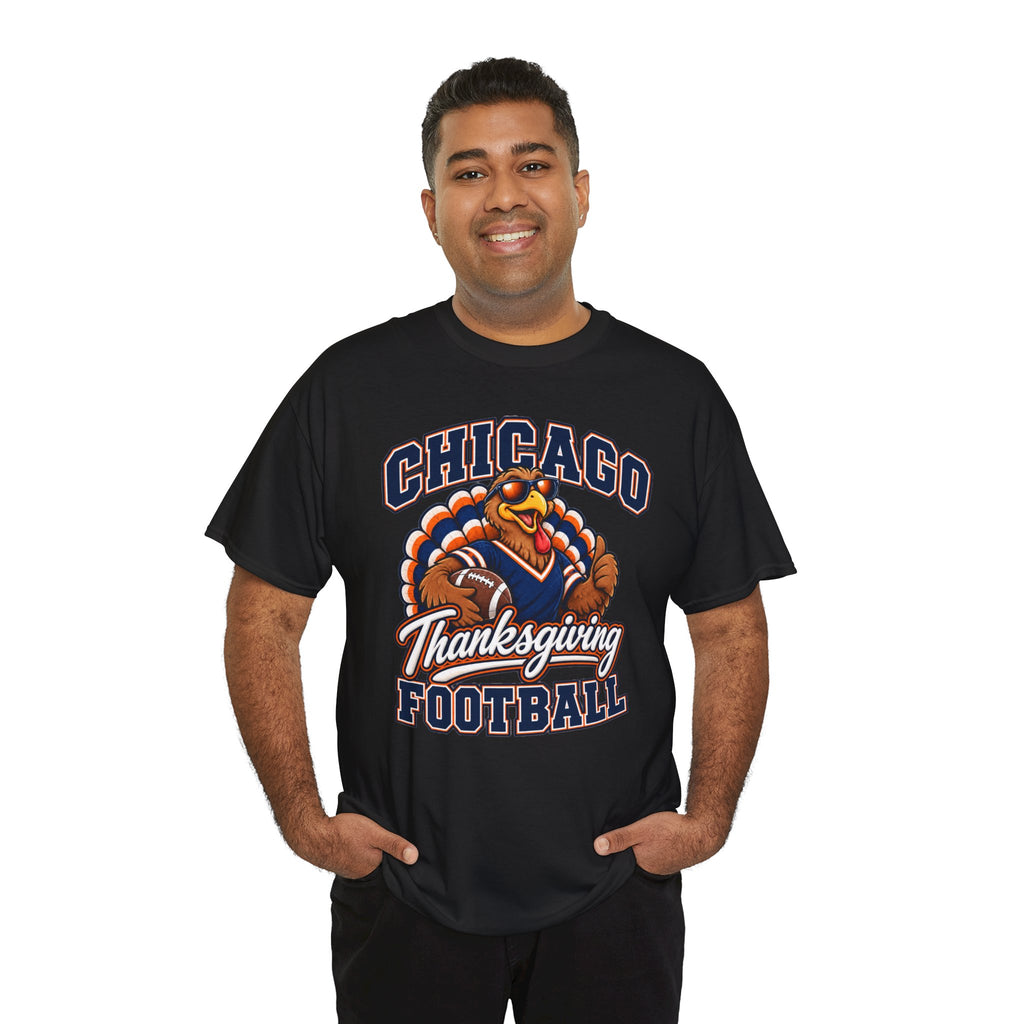 Chicago Thanksgiving Football T-Shirt — Turkey Mascot Game Day Tee
