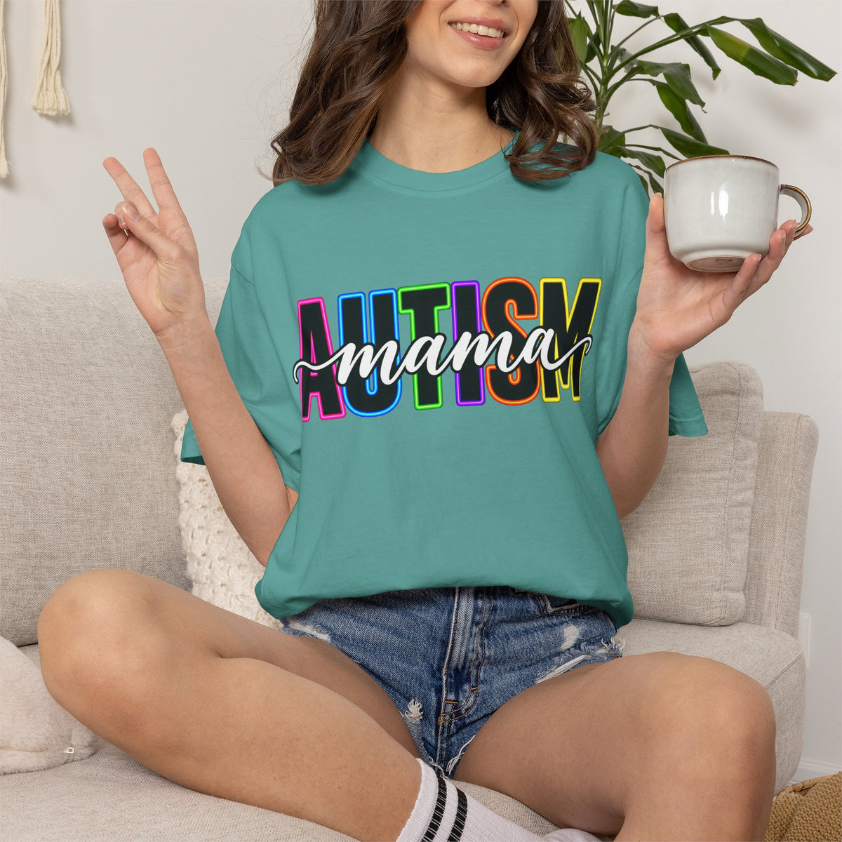 Autism Mama T-Shirt — Colorful Pride Support Tee for Moms