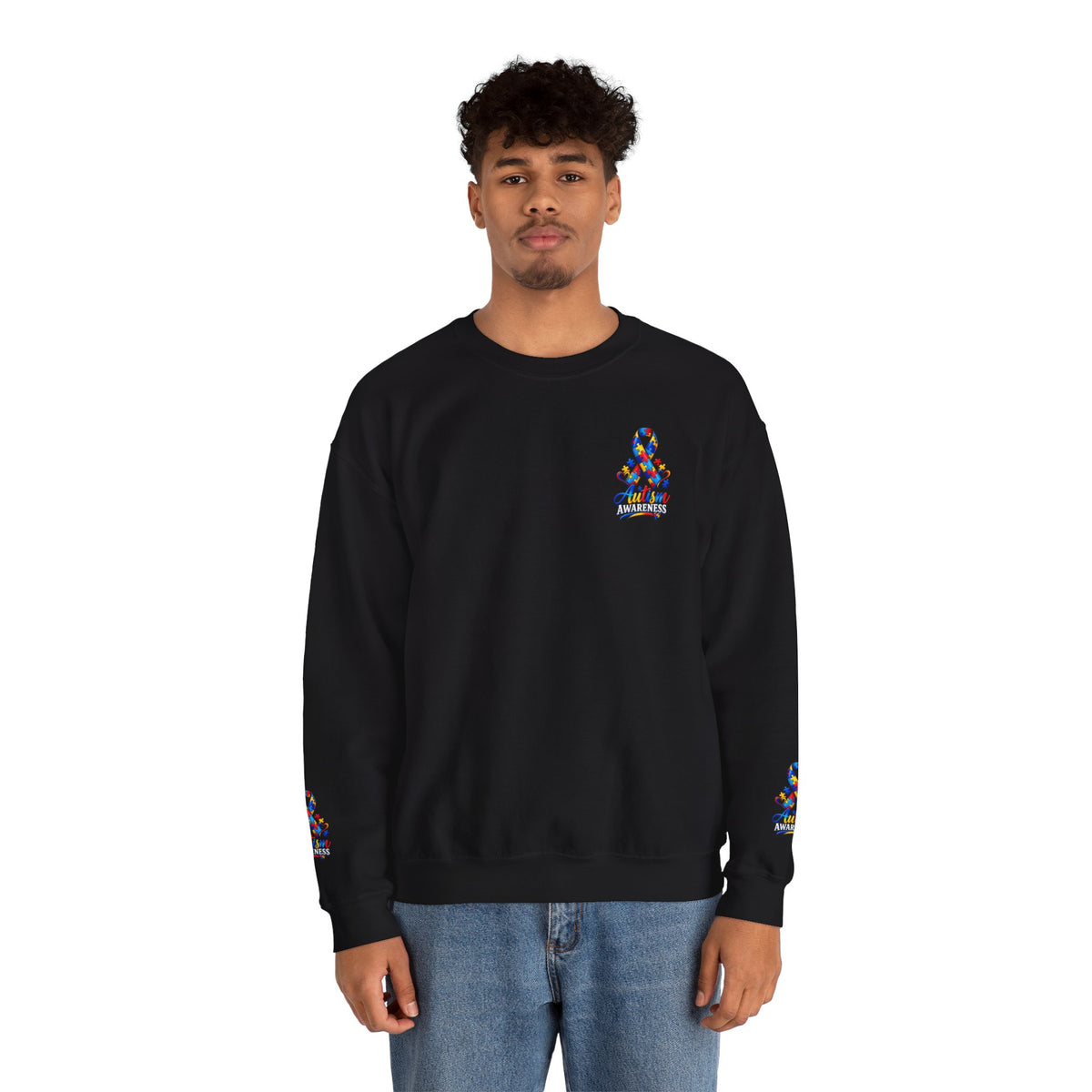 Autism Awareness Crewneck Sweatshirt — Color Outside the Lines Design