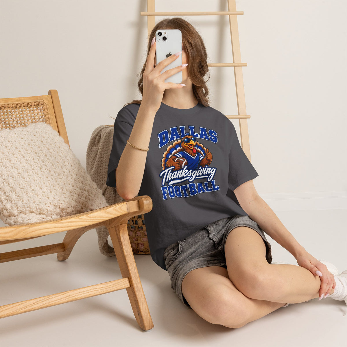 Dallas Thanksgiving Football T-Shirt — Turkey Mascot Game Day Tee