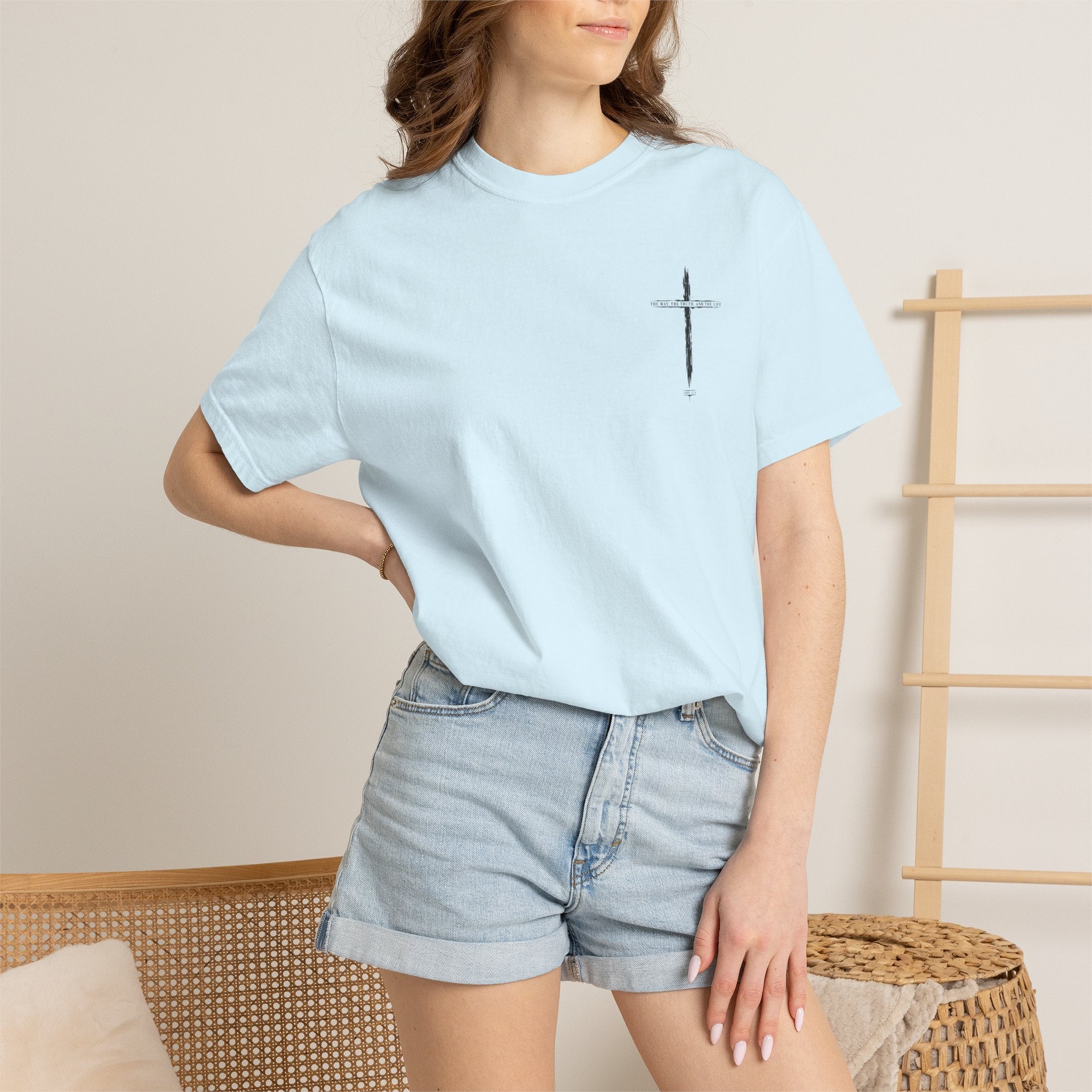 Christian Cross T-Shirt — 'The Way, The Truth, The Life' Religious Tee