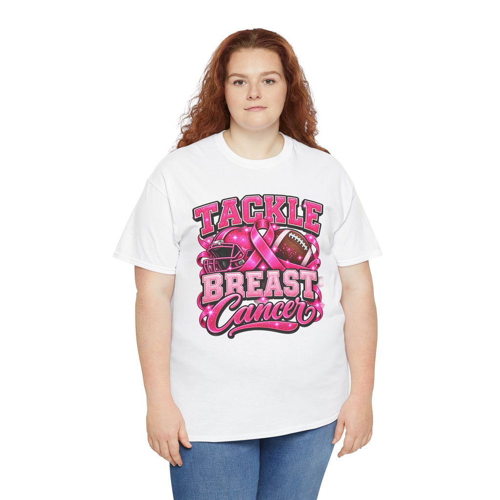 T-Shirt — "Tackle Breast Cancer" Pink Football Awareness Tee
