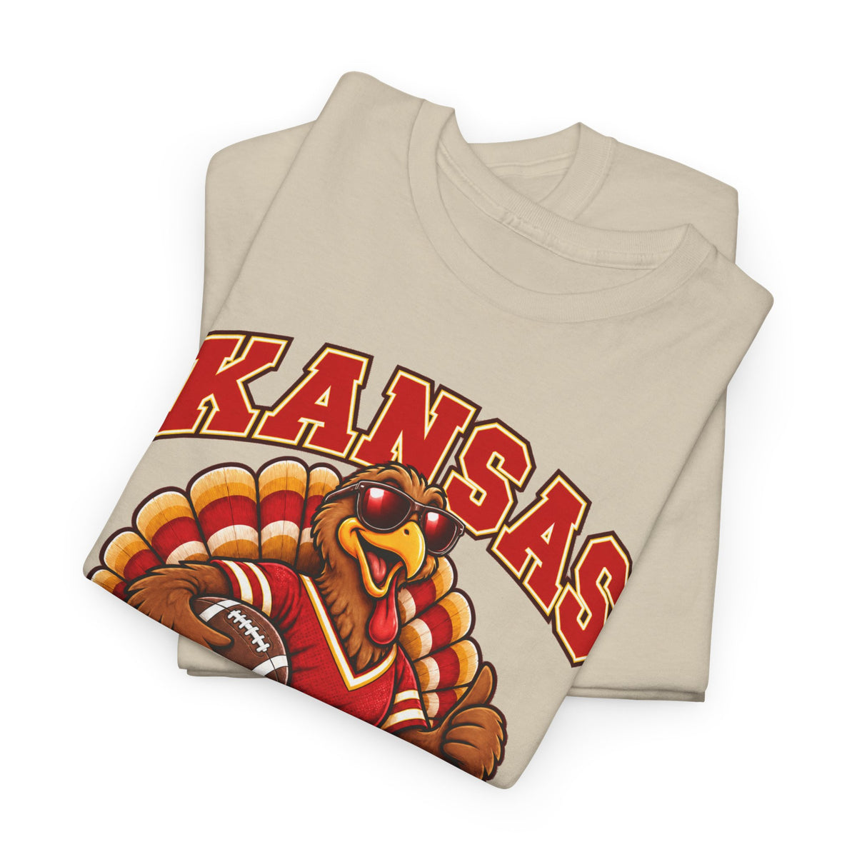 Kansas Thanksgiving Football T‑Shirt — Turkey Mascot Holiday Game Tee