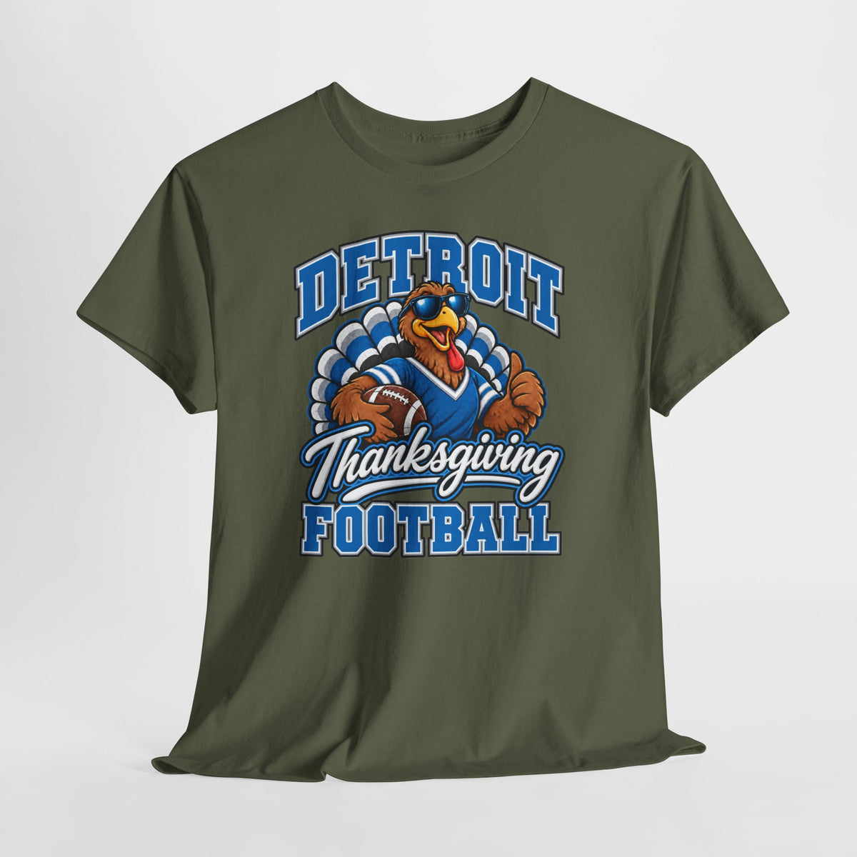 Detroit Thanksgiving Football Tee — Turkey Mascot Game Day Shirt