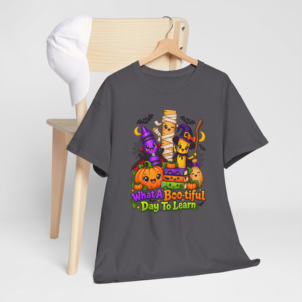 Halloween Teacher Tee — "What A Boo-tiful Day To Learn" Kids' Classroom Shirt