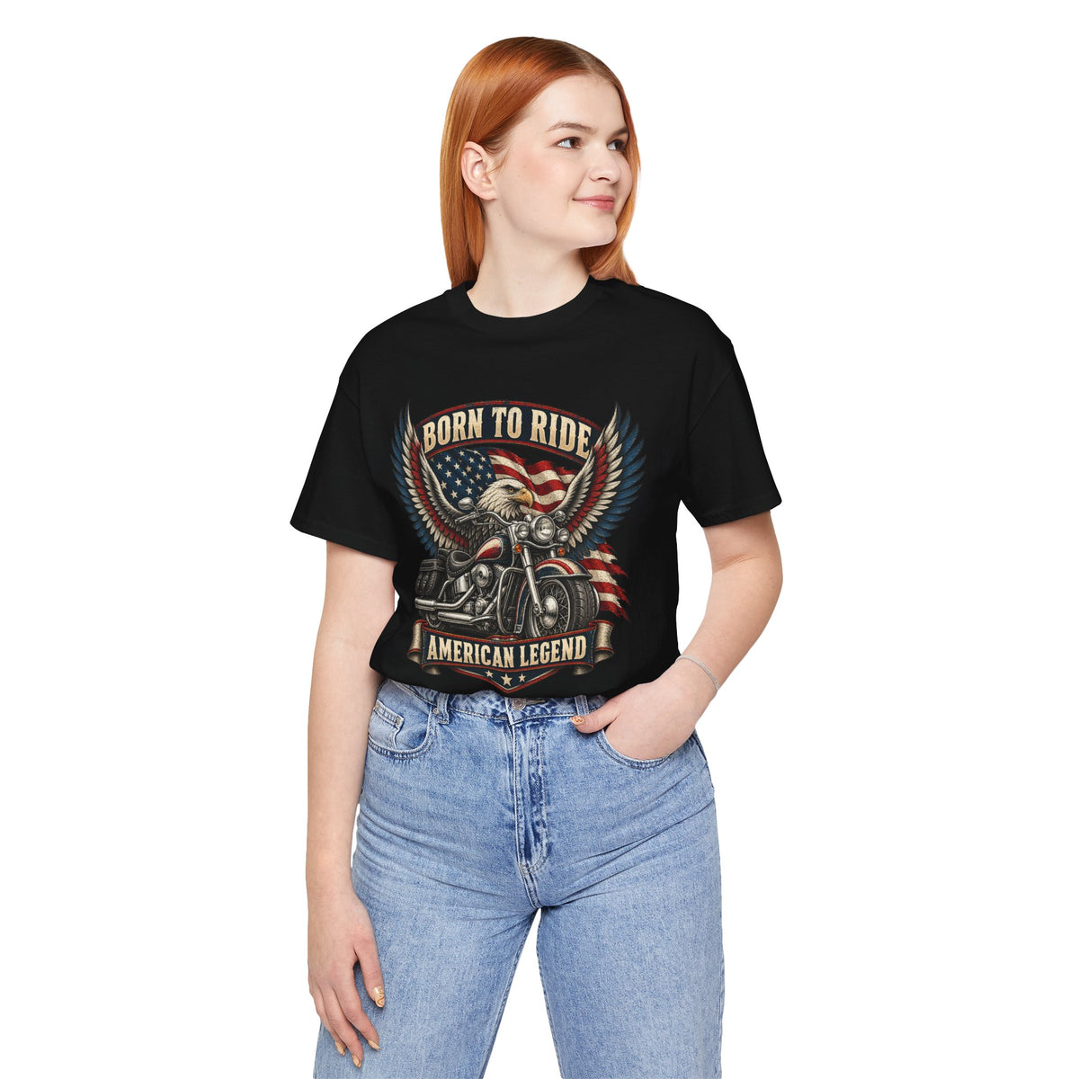 Born to Ride Eagle Motorcycle Tee — American Legend Patriotic T-Shirt