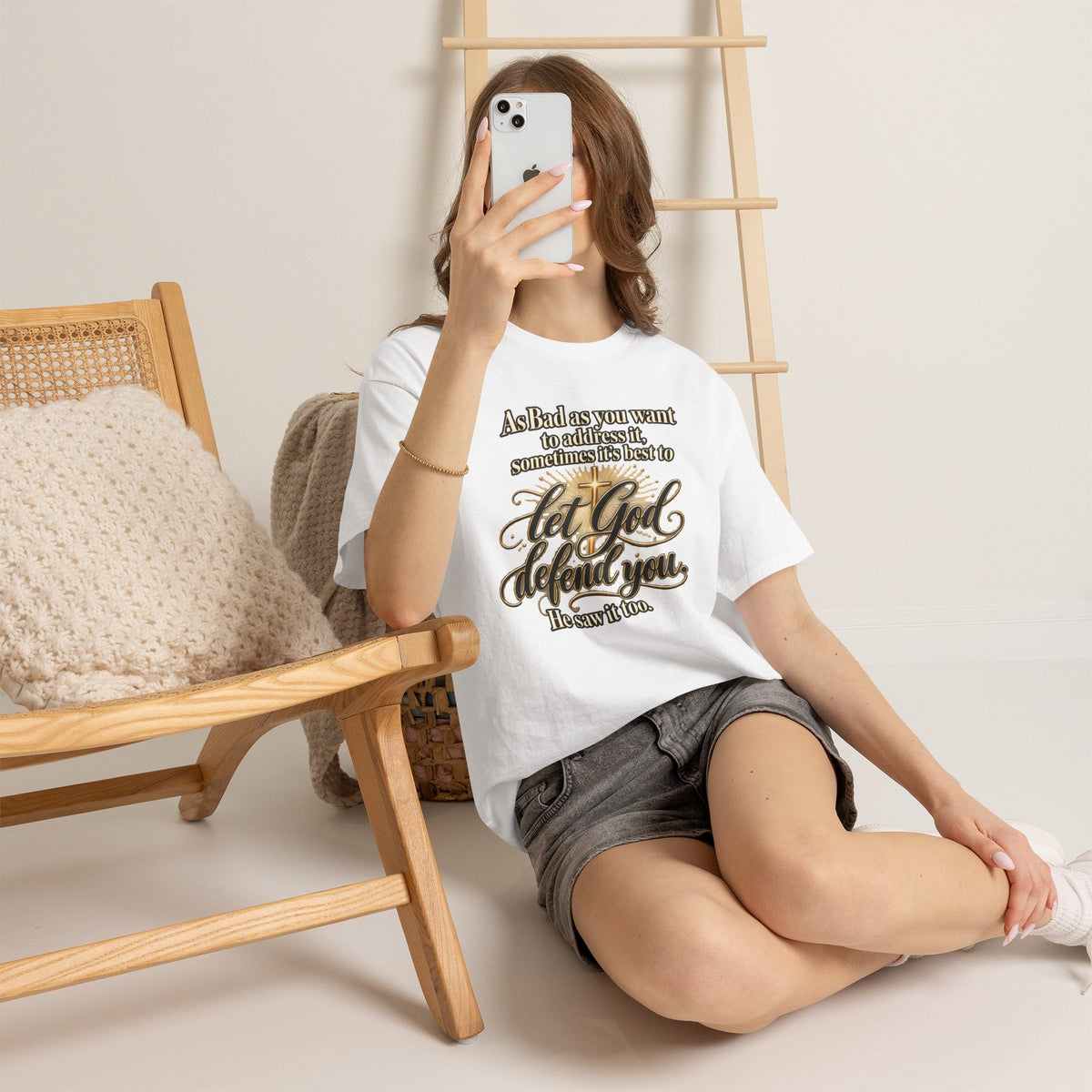 Let God Defend You Inspirational Christian T-Shirt