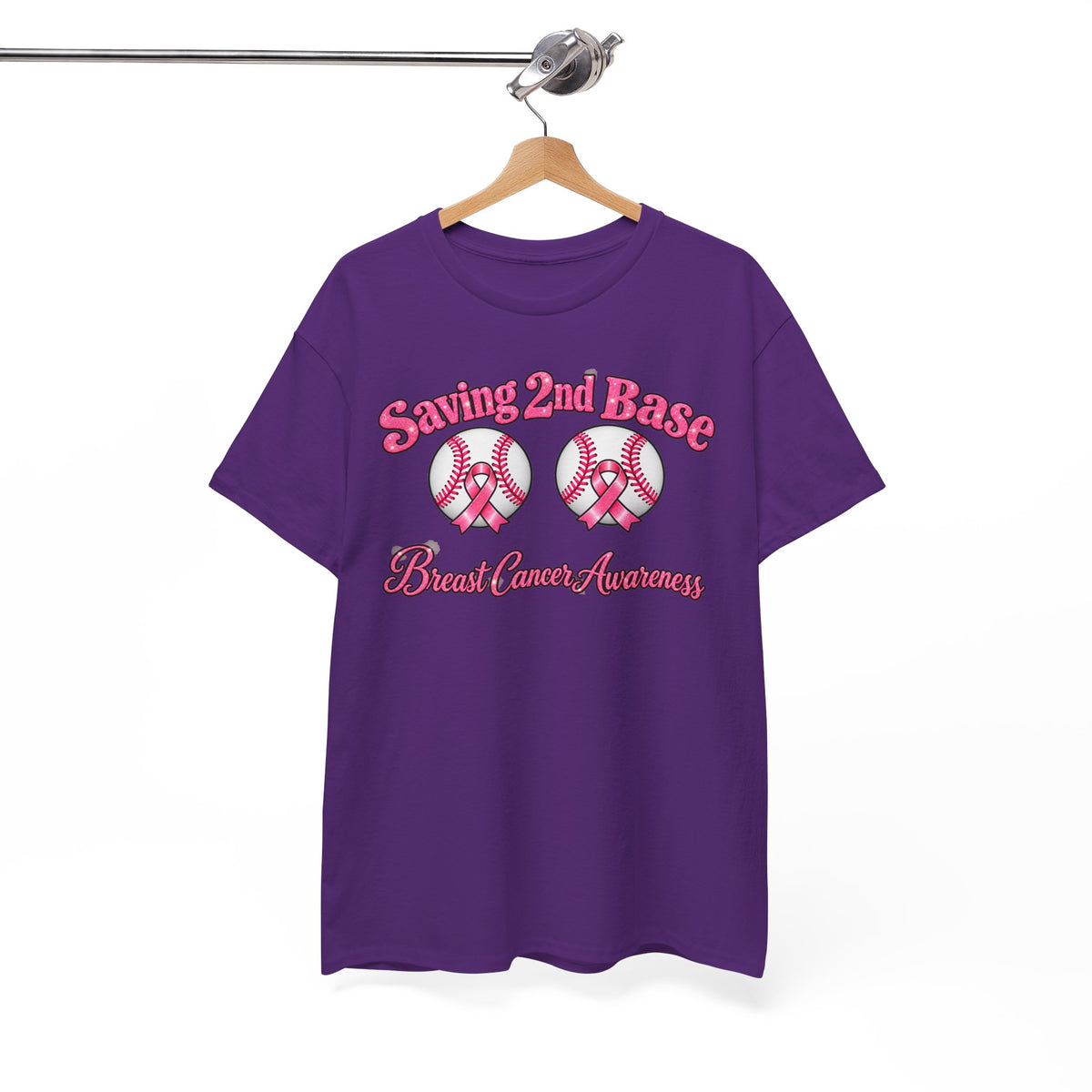 Saving 2nd Base Breast Cancer Awareness T-Shirt