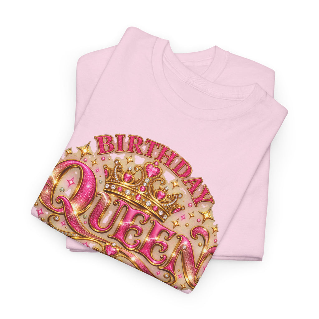 Birthday Queen Graphic T-Shirt | Pink & Gold Crown