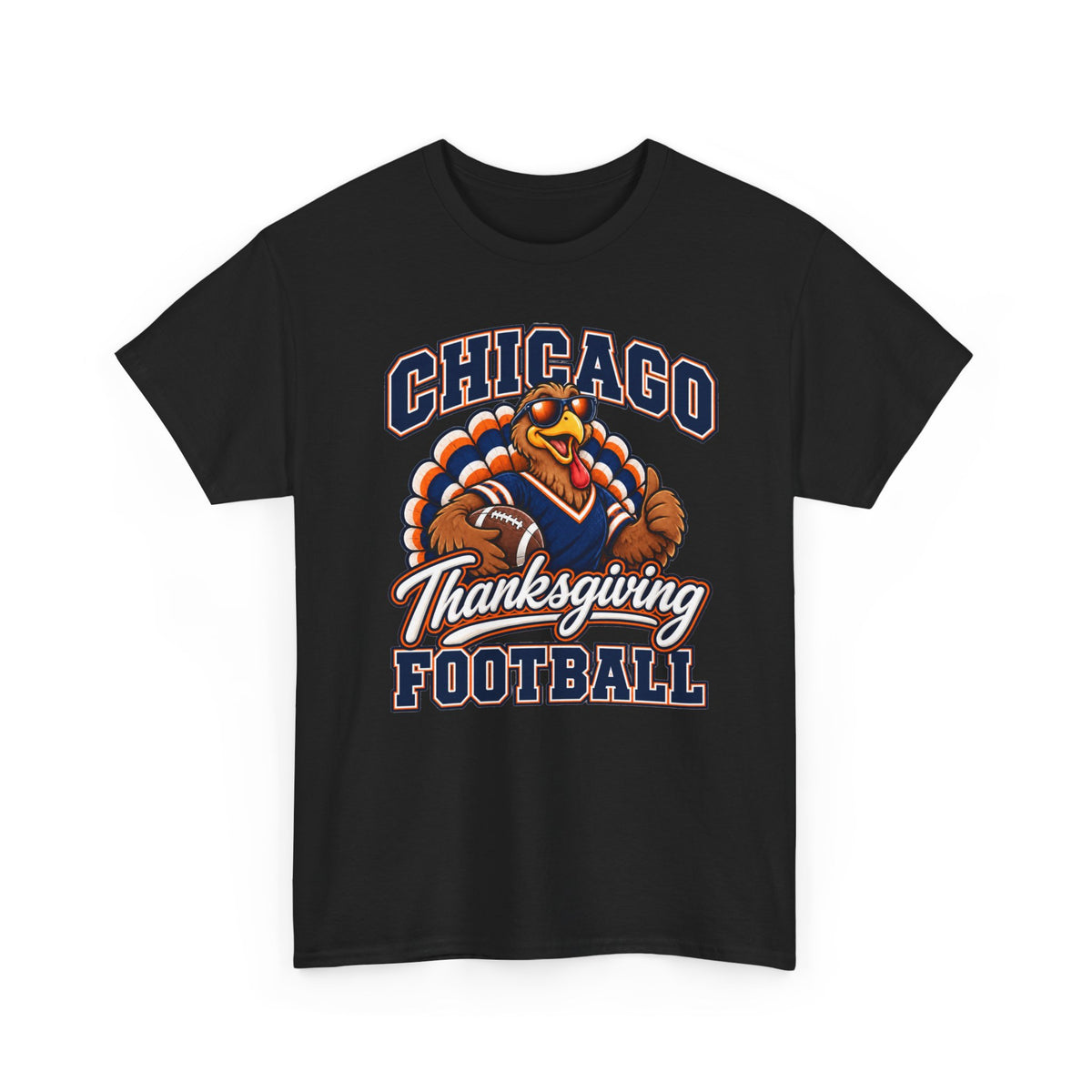 Chicago Thanksgiving Football T-Shirt — Turkey Mascot Game Day Tee