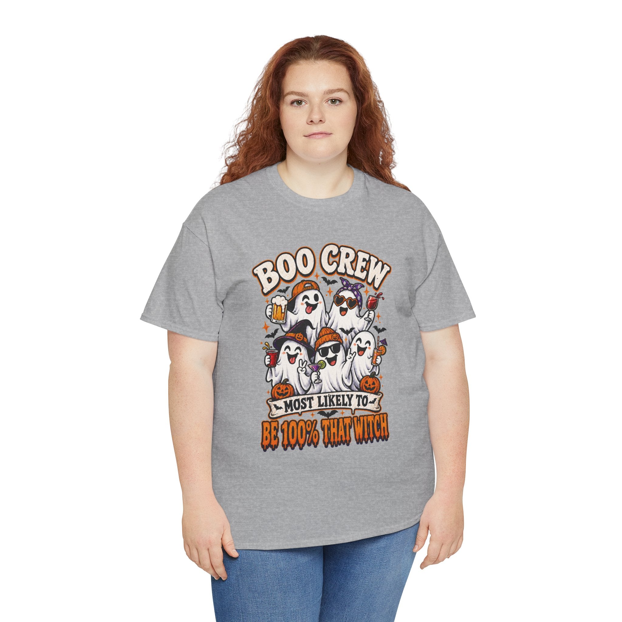 Boo Crew Halloween T-Shirt – "Most Likely To Be 100% That Witch" Ghosts Tee