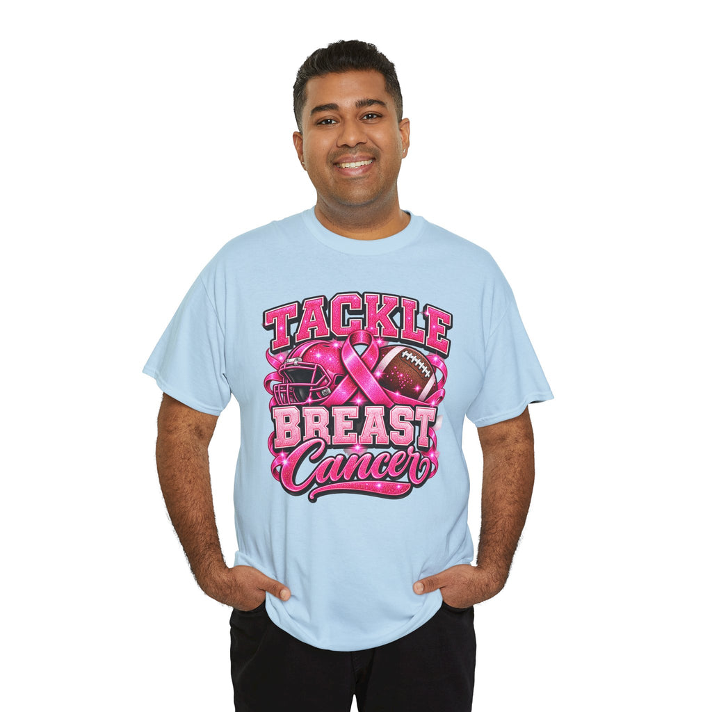 T-Shirt — "Tackle Breast Cancer" Pink Football Awareness Tee