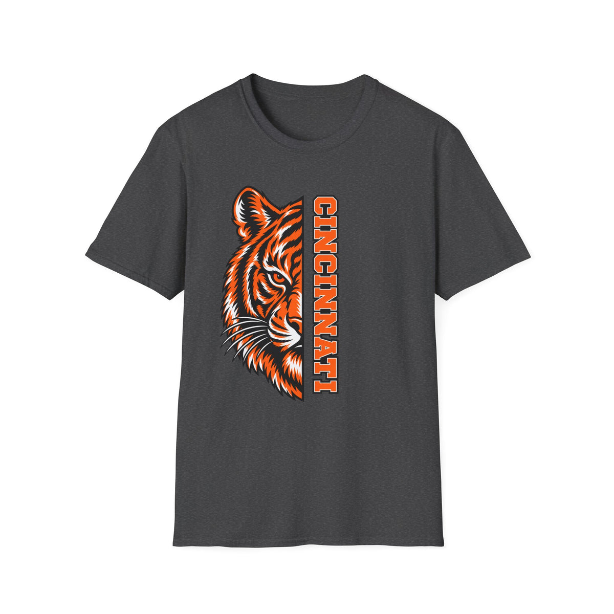 Cincinnati Tiger Head Vertical Graphic T-Shirt