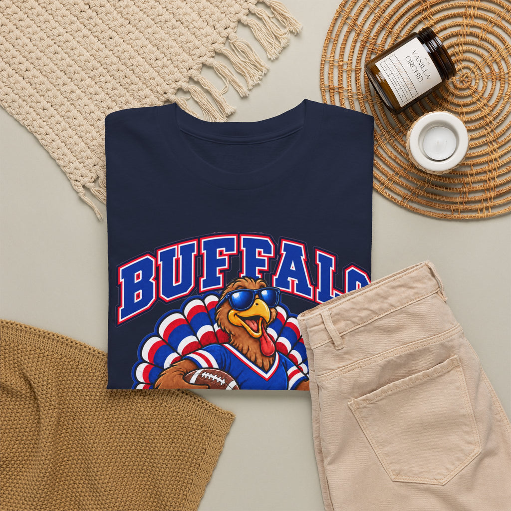Buffalo Thanksgiving Football T-Shirt — Turkey Mascot Game Day Tee
