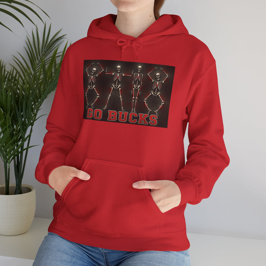 Go Bucks Hoodie — Vintage Red Deer Antlers Graphic Hooded Sweatshirt