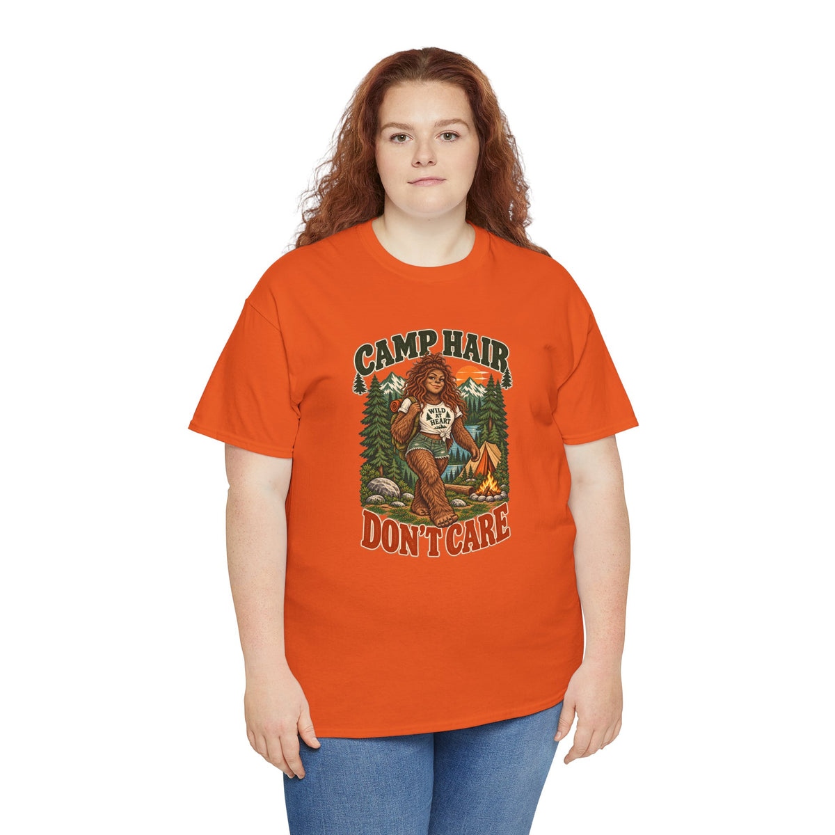 Camp Hair Don't Care T-Shirt — Retro Camping Graphic Tee