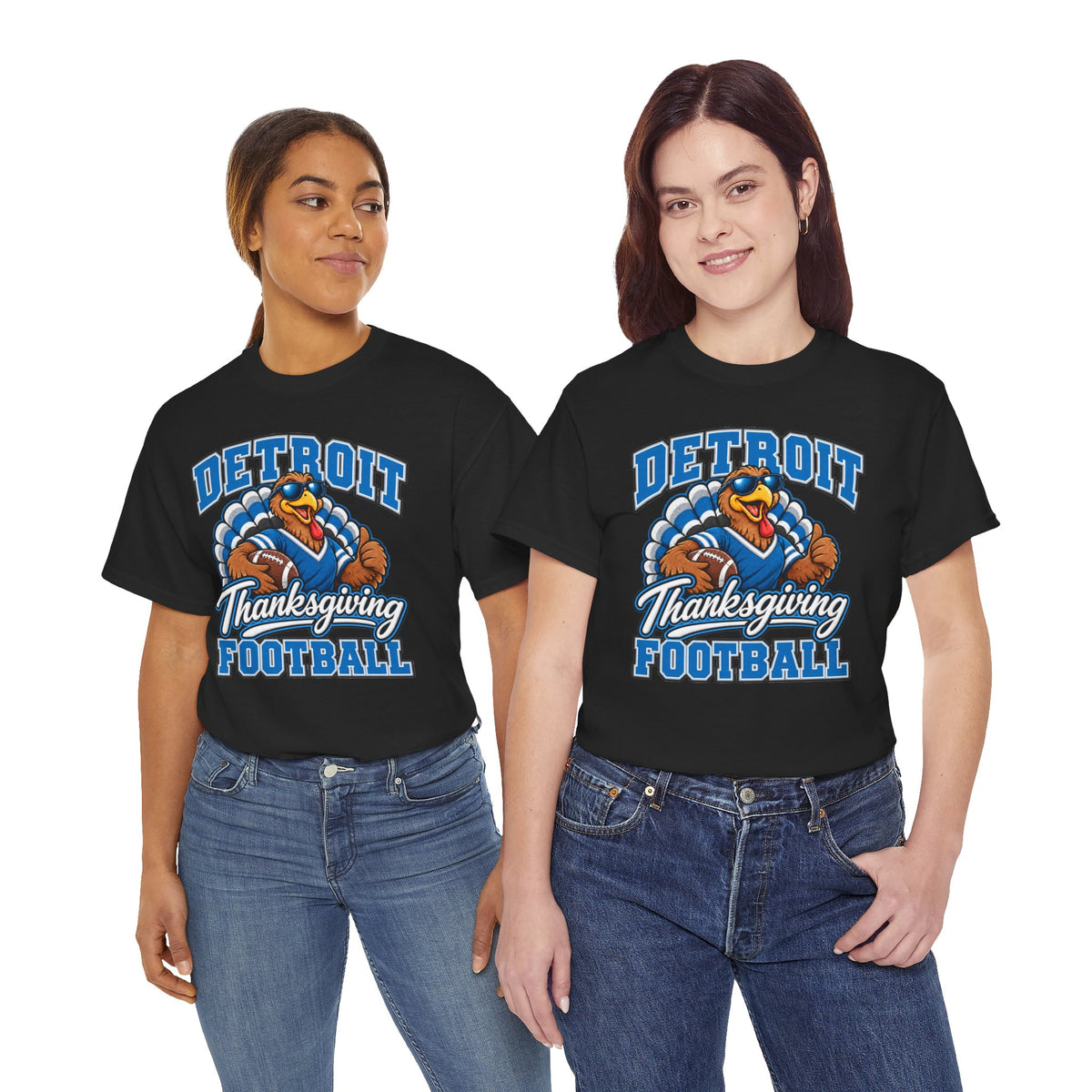 Detroit Thanksgiving Football Tee — Turkey Mascot Game Day Shirt