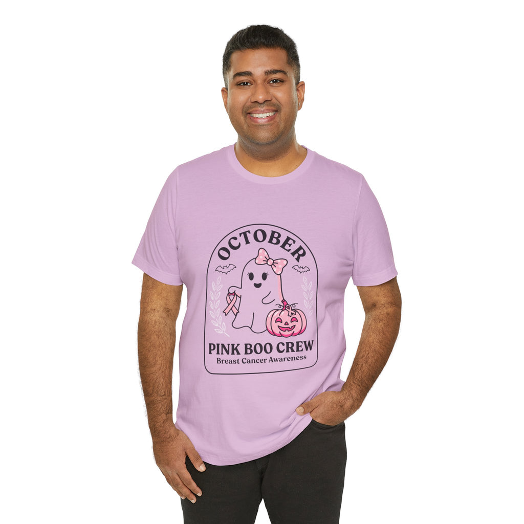 October Pink Boo Crew Tee — Breast Cancer Awareness Ghost T-Shirt