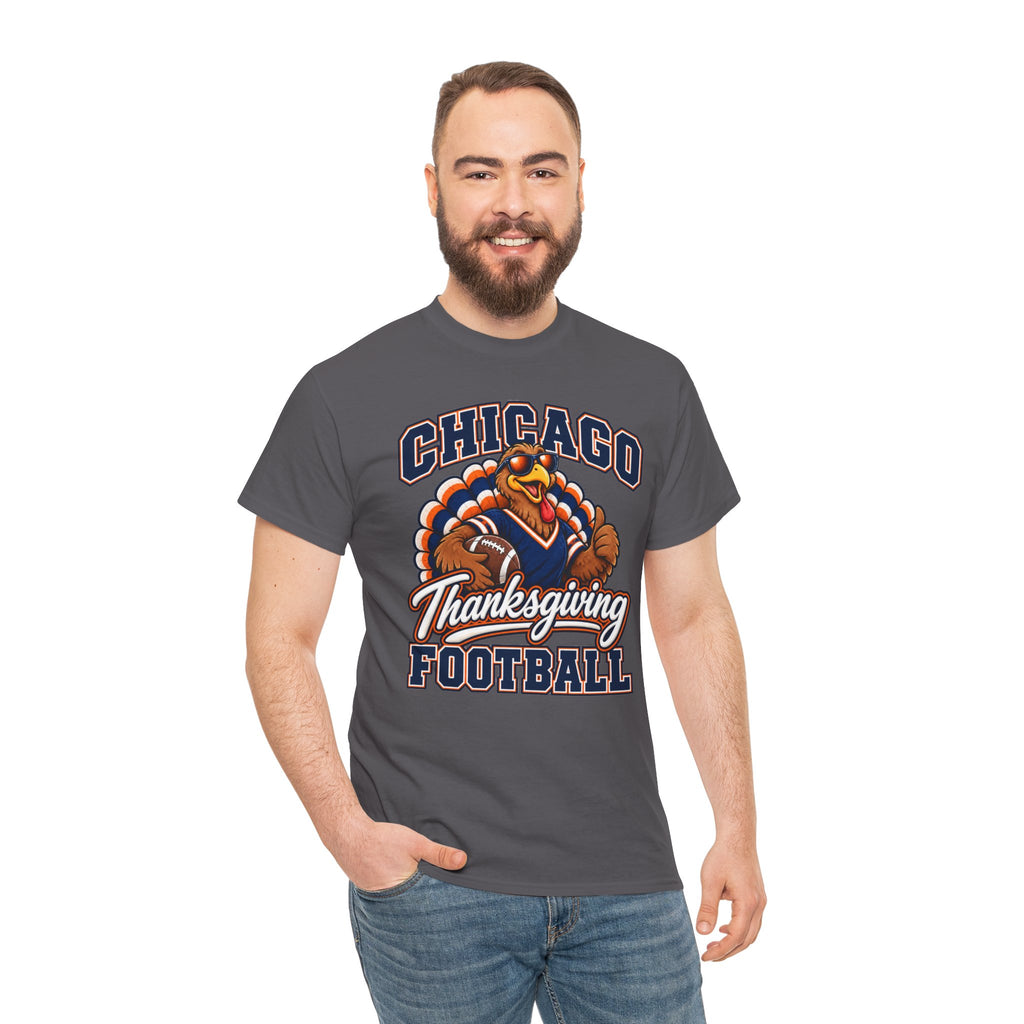 Chicago Thanksgiving Football T-Shirt — Turkey Mascot Game Day Tee
