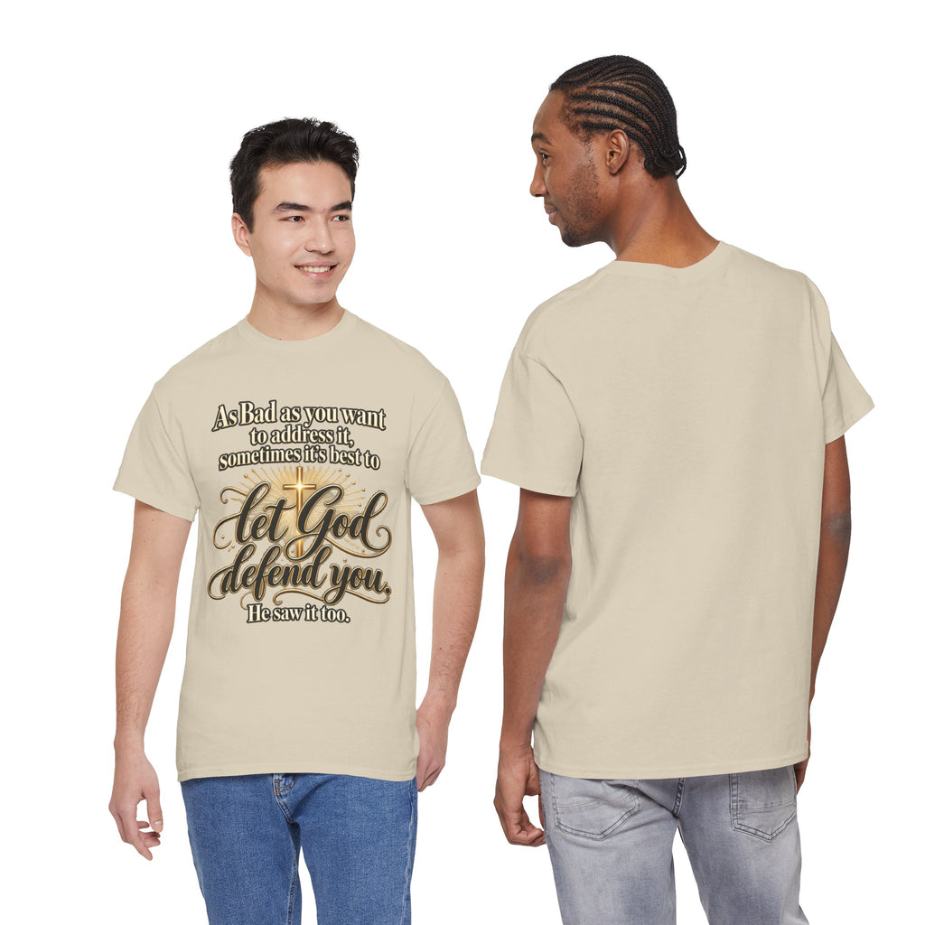 Let God Defend You Inspirational Christian T-Shirt