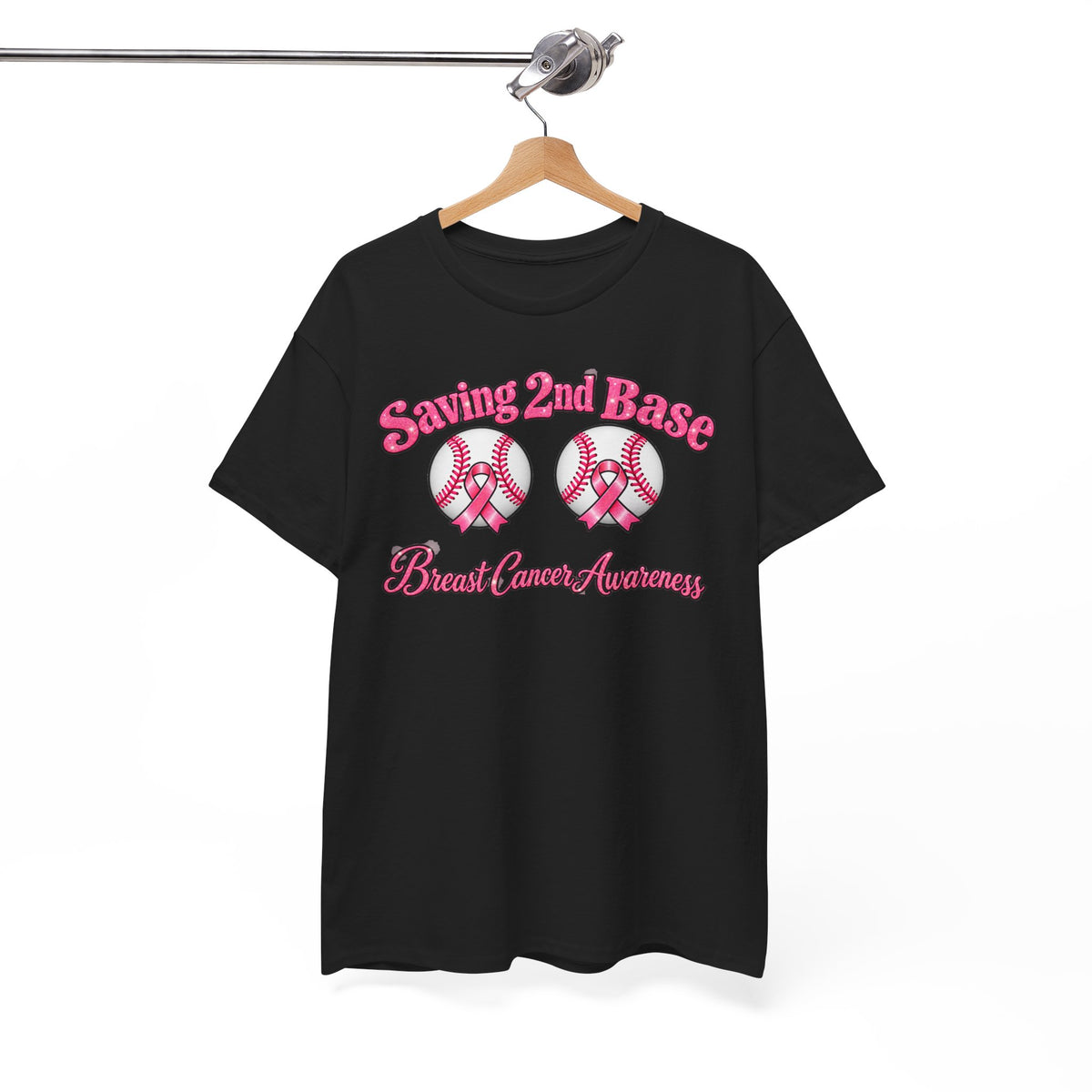 Saving 2nd Base Breast Cancer Awareness T-Shirt