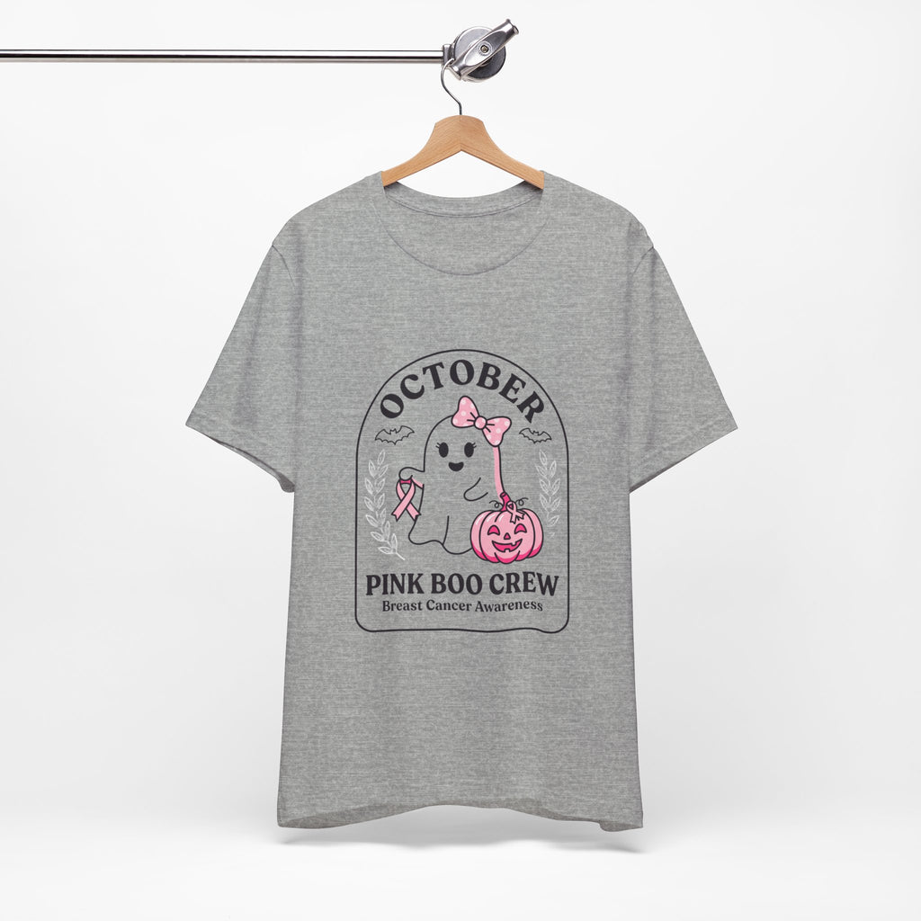 October Pink Boo Crew Tee — Breast Cancer Awareness Ghost T-Shirt
