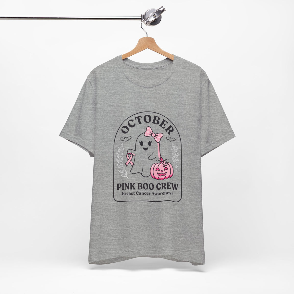 October Pink Boo Crew Tee — Breast Cancer Awareness Ghost T-Shirt