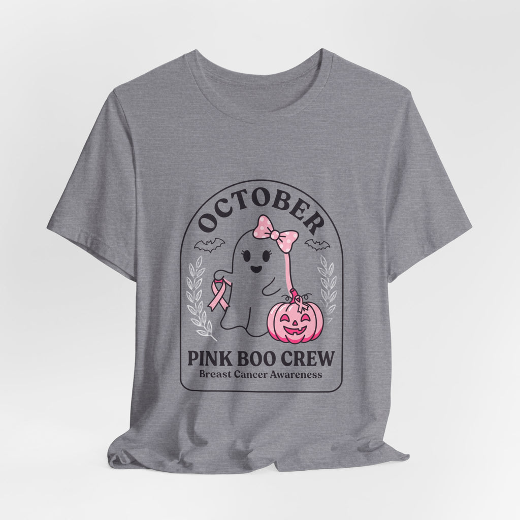 October Pink Boo Crew Tee — Breast Cancer Awareness Ghost T-Shirt