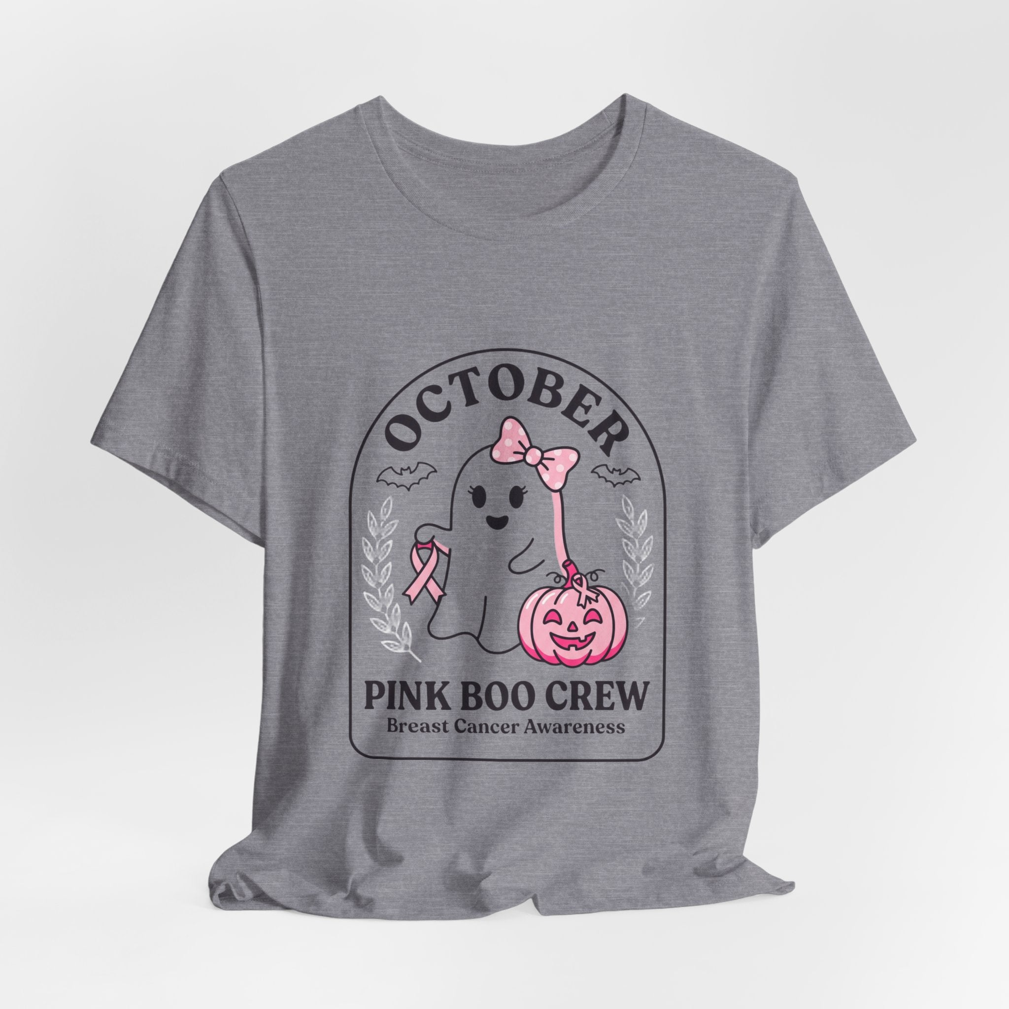 October Pink Boo Crew Tee — Breast Cancer Awareness Ghost T-Shirt