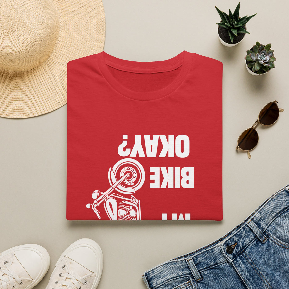 Motorcycle T‑Shirt — "Is My Bike Okay?" Bold Biker Tee