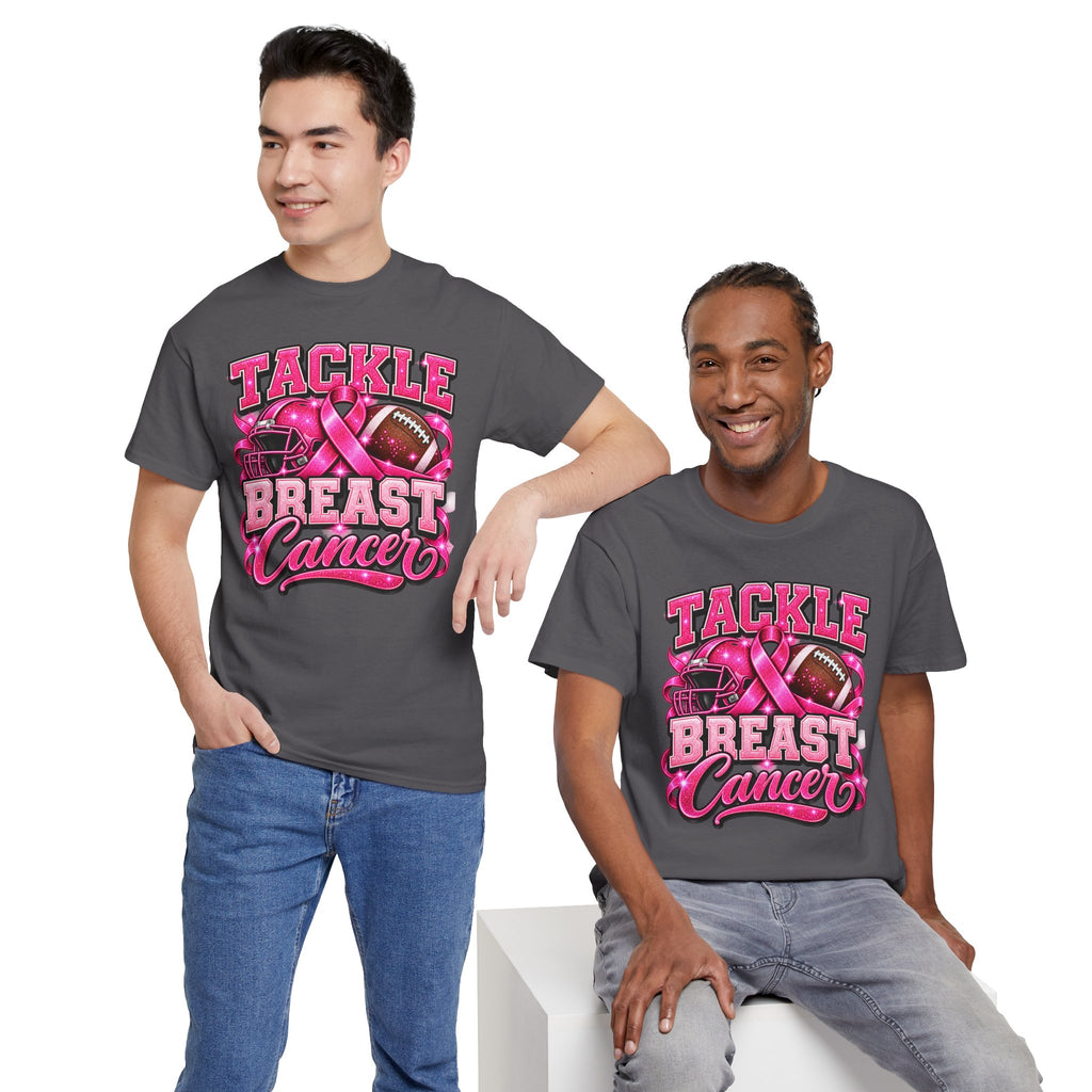 T-Shirt — "Tackle Breast Cancer" Pink Football Awareness Tee