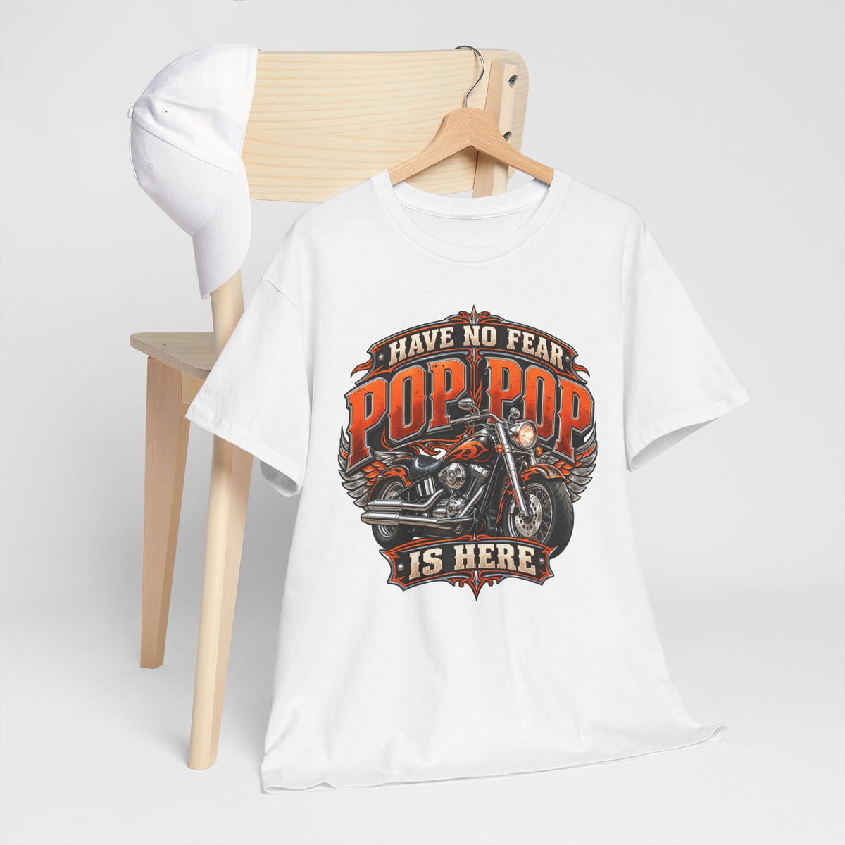 Pop Pop Is Here Motorcycle Dad T-Shirt