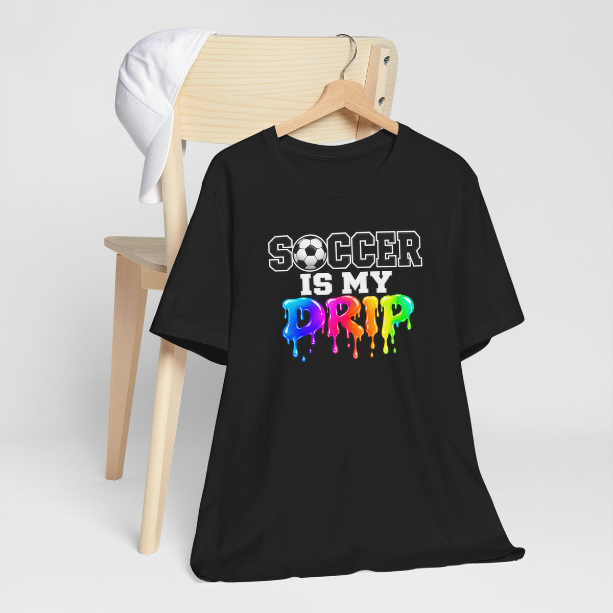 Soccer Is My Drip T-Shirt — Colorful Rainbow Drip Soccer Tee for Players & Fans