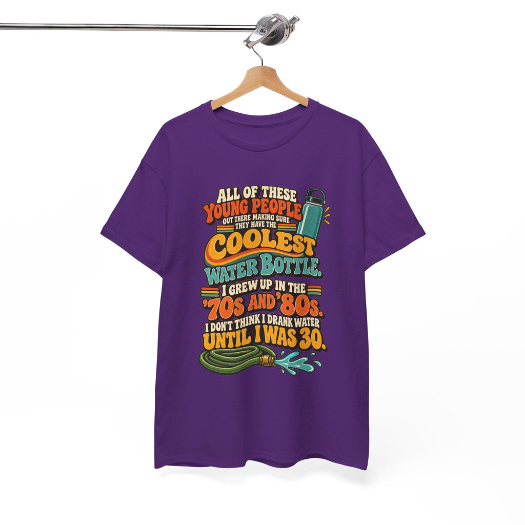 Retro 70s-80s Funny Water Bottle Tee — "Coolest Water Bottle" Graphic T-Shirt