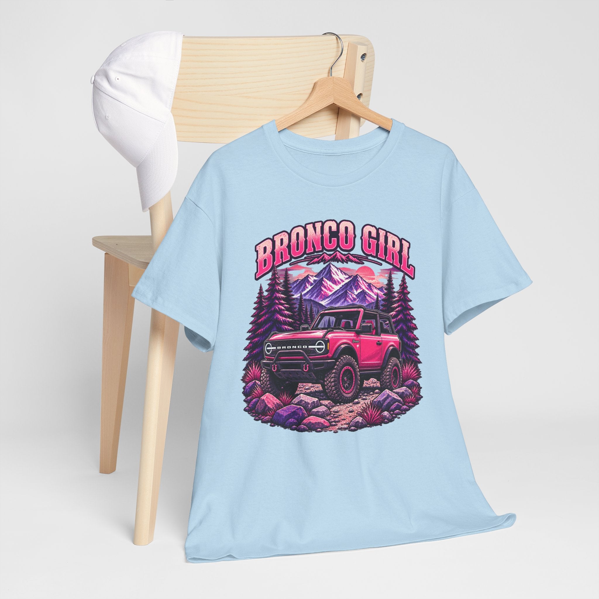 Bronco Girl T-Shirt – Pink Off-Road Truck Graphic Tee